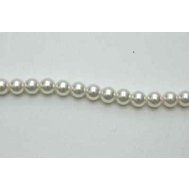 navliekacie perly voskové 8 mm biele / šnúrka 80 cm