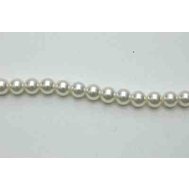 navliekacie perly voskové 6 mm biele / šnúrka 80 cm