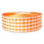 stuha karovaná 25 mm/22 m oranž