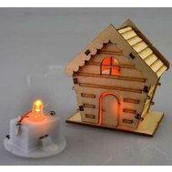 drevená mini chalúpka s LED